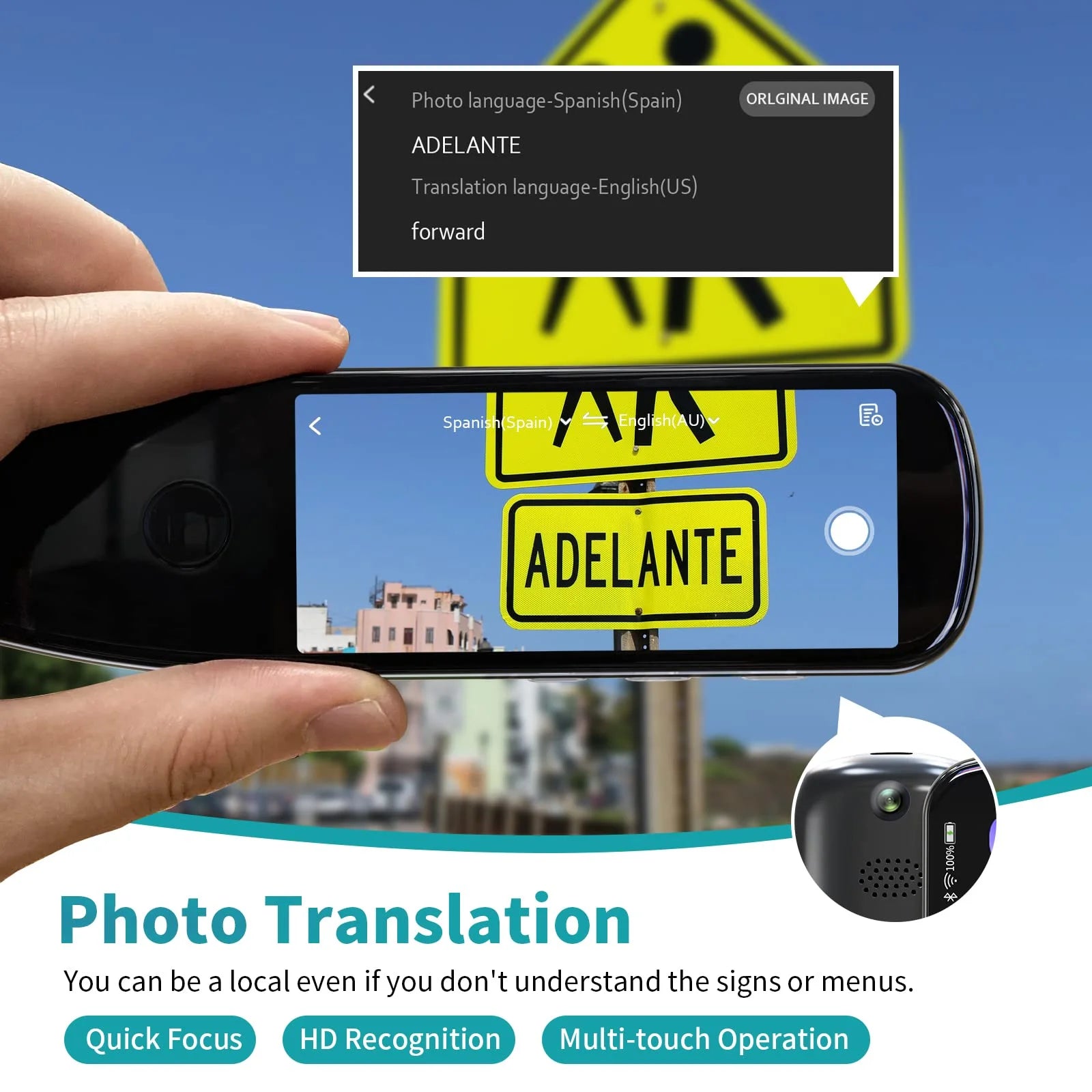 Revolutionary Language Translator Pen: Effortless Reading & Translation for Dyslexia with Voice & Camera Features - Your Portable Companion for Language Mastery in Black
