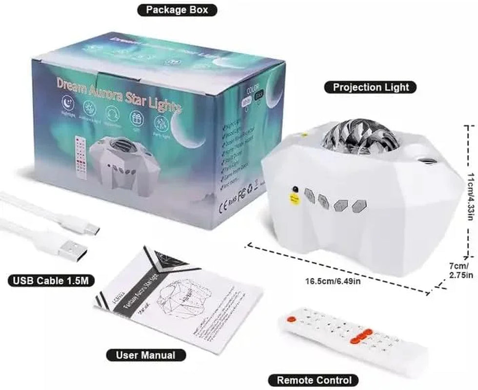 Transform Your Space with the Star Projector: Bluetooth Speaker & Remote Control for Stunning Northern Lights and Starry Skies