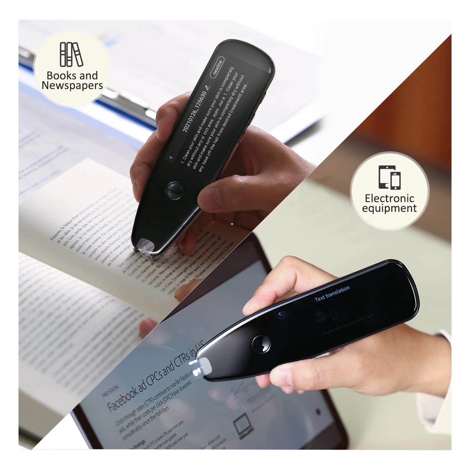 Revolutionary Language Translator Pen: Effortless Reading & Translation for Dyslexia with Voice & Camera Features - Your Portable Companion for Language Mastery in Black
