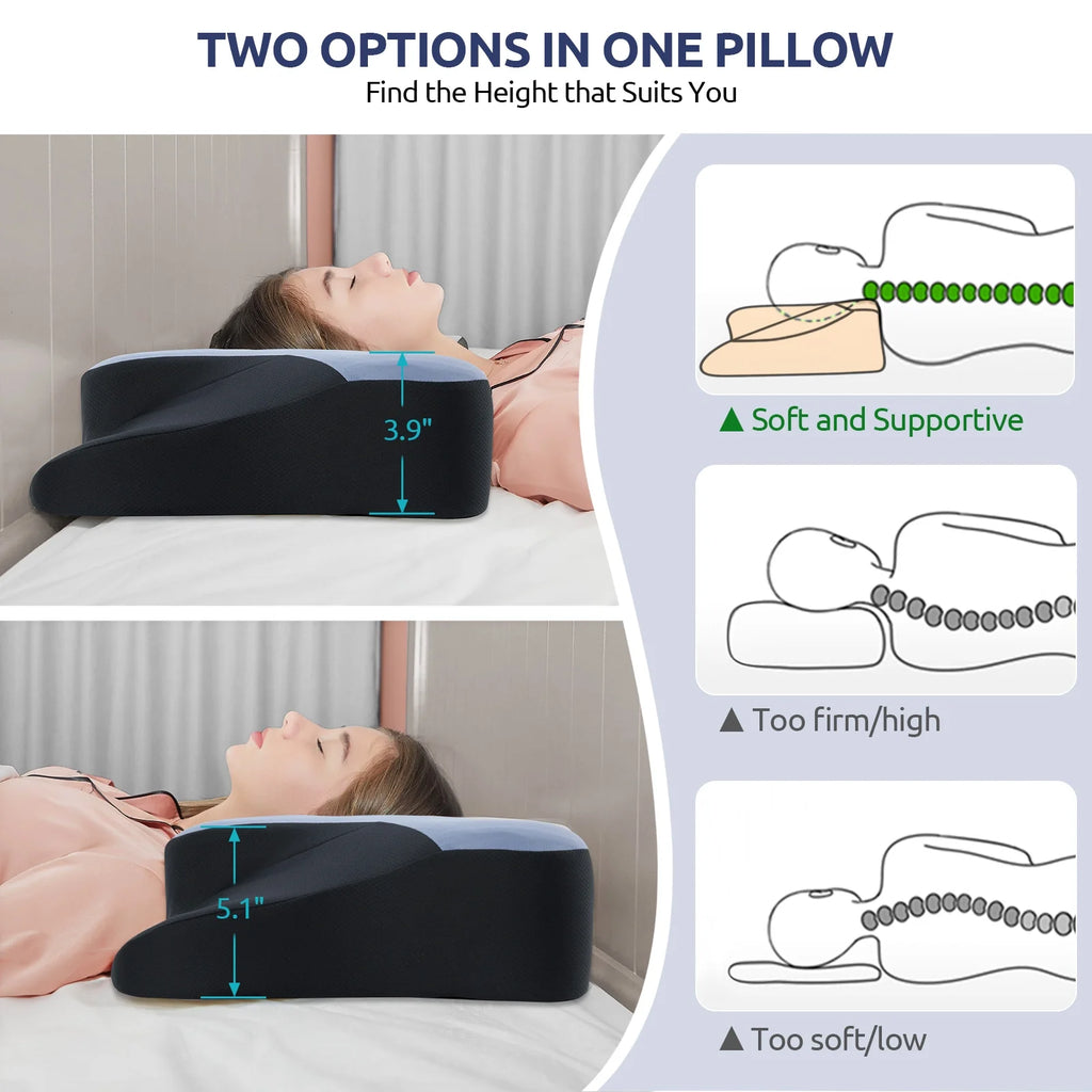 Experience Ultimate Comfort with the MOONORAH Contour Memory Foam Cervical Pillow - Ergonomic Support for All Sleep Positions, Queen Size 26"L x 14.6"W x 5.1"H