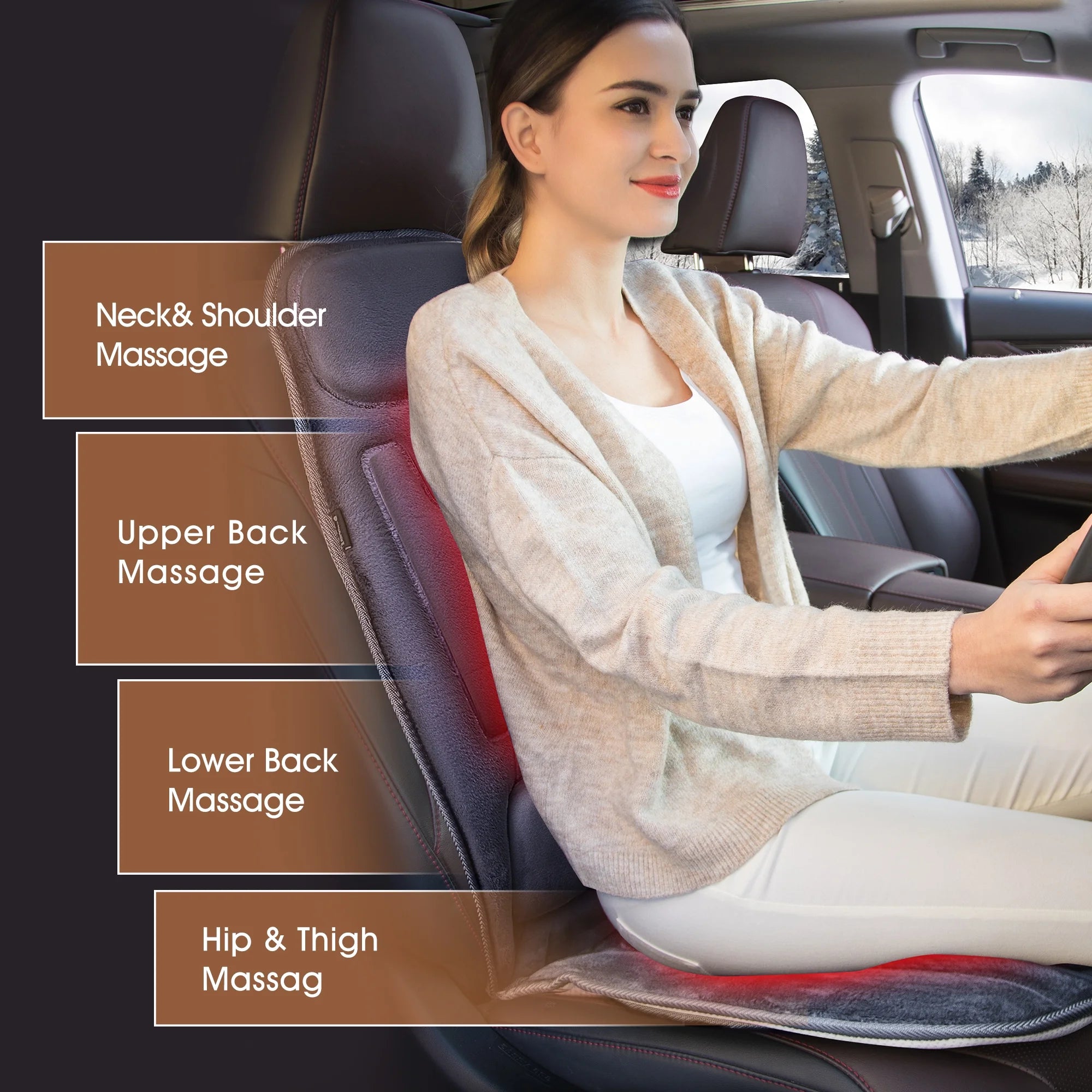Revitalize Your Body with the Ultimate Massage Seat Cushion - 10 Vibration Motors for Back Pain Relief and Soothing Heat Therapy