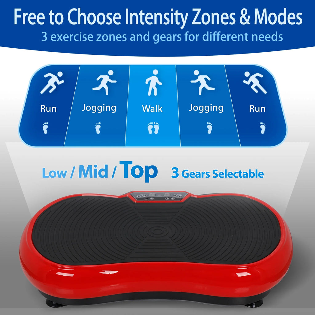 Transform Your Fitness Journey with the Red Vibration Plate Exercise Machine - Full Body Workout Platform with Bluetooth!