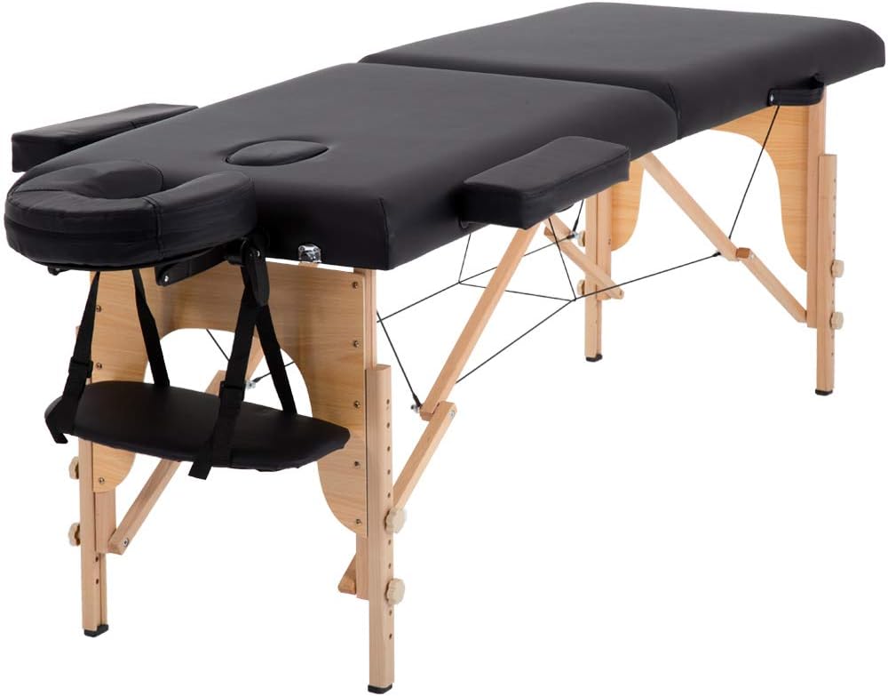 Premium Portable 24 Inch Wide Massage Table - Height Adjustable, Lightweight, and Easy to Set Up for Spa and Tattoo Professionals