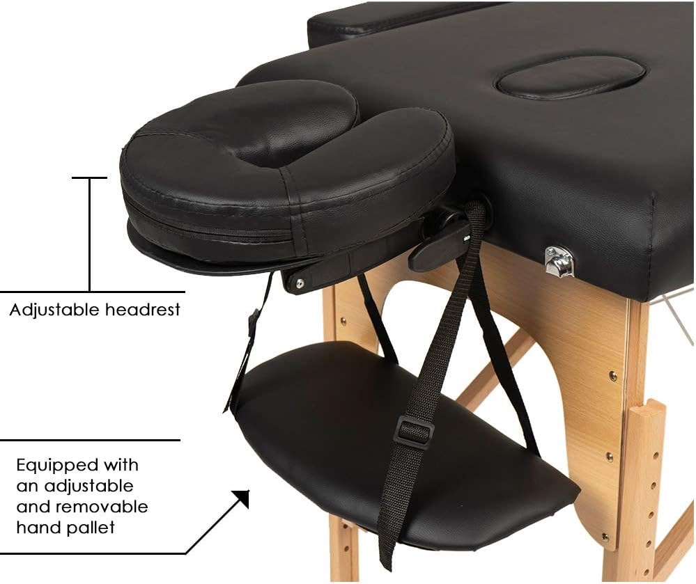Premium Portable 24 Inch Wide Massage Table - Height Adjustable, Lightweight, and Easy to Set Up for Spa and Tattoo Professionals
