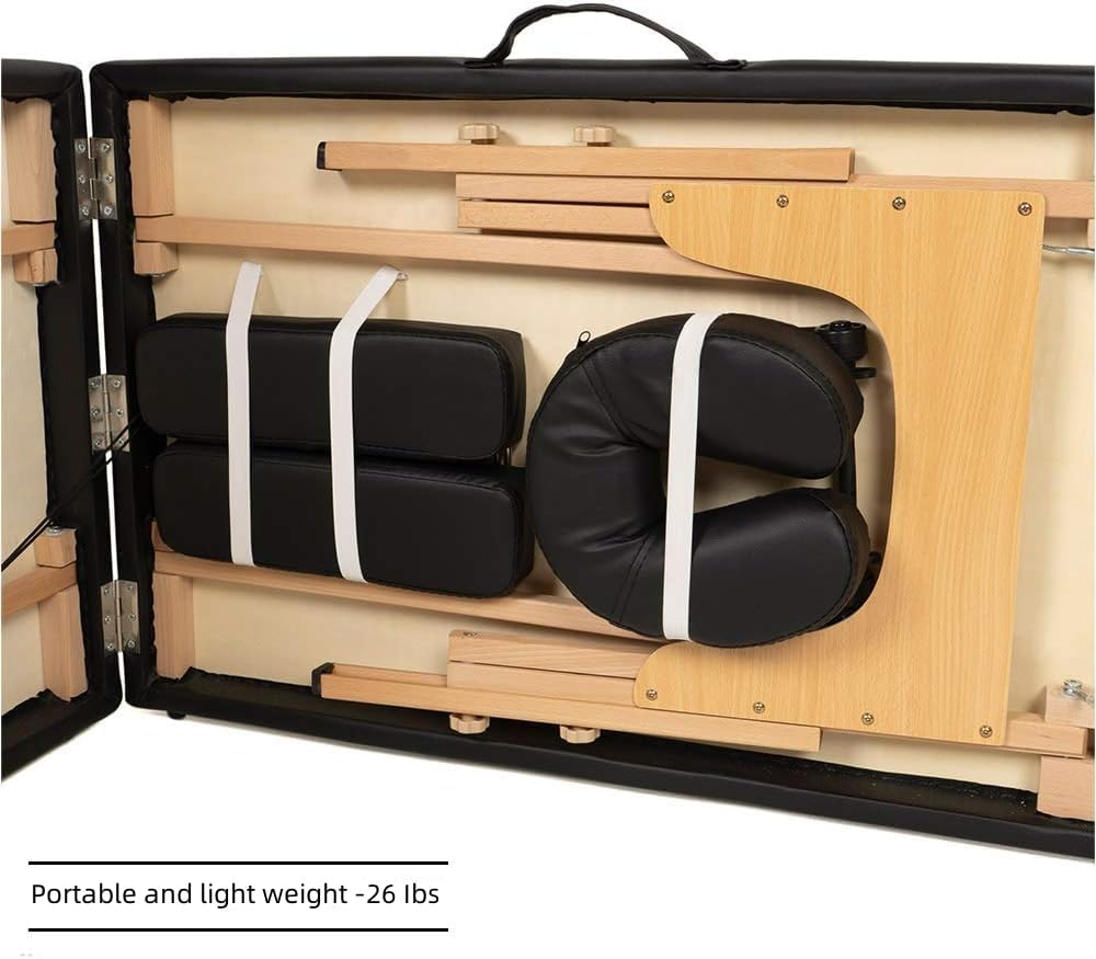 Premium Portable 24 Inch Wide Massage Table - Height Adjustable, Lightweight, and Easy to Set Up for Spa and Tattoo Professionals