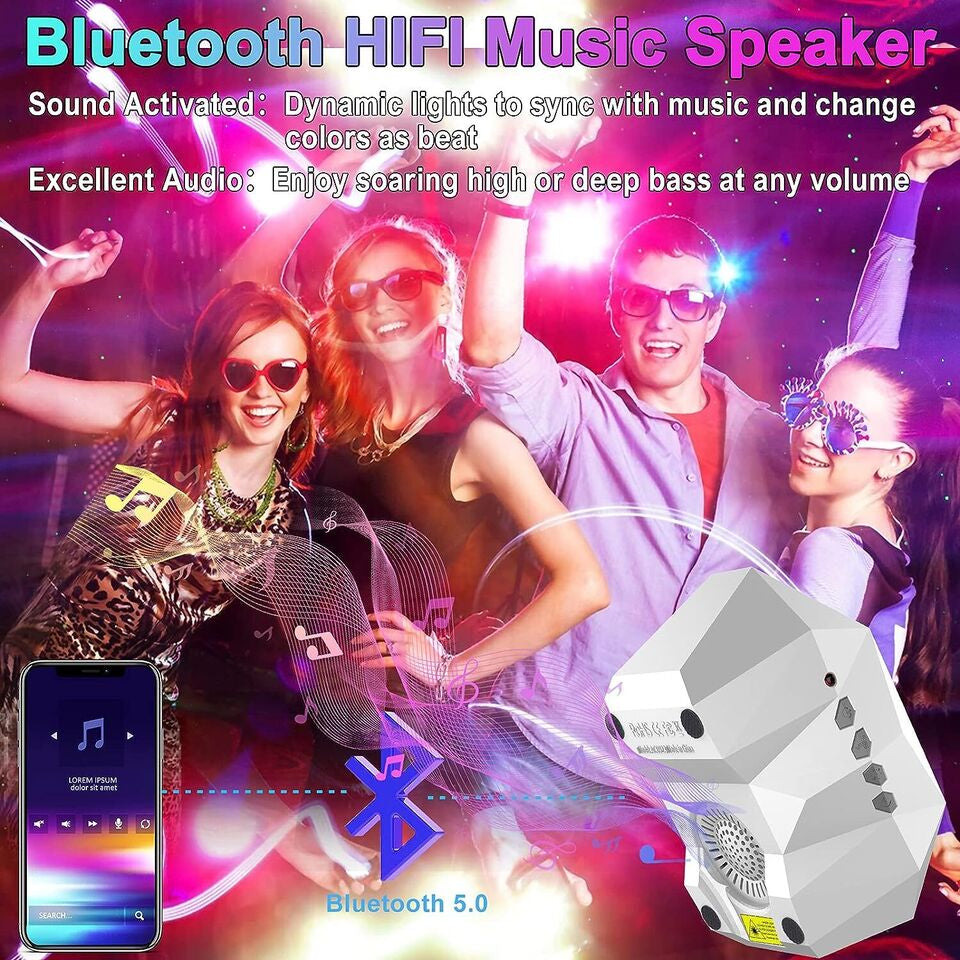 Transform Your Space with the Star Projector: Bluetooth Speaker & Remote Control for Stunning Northern Lights and Starry Skies
