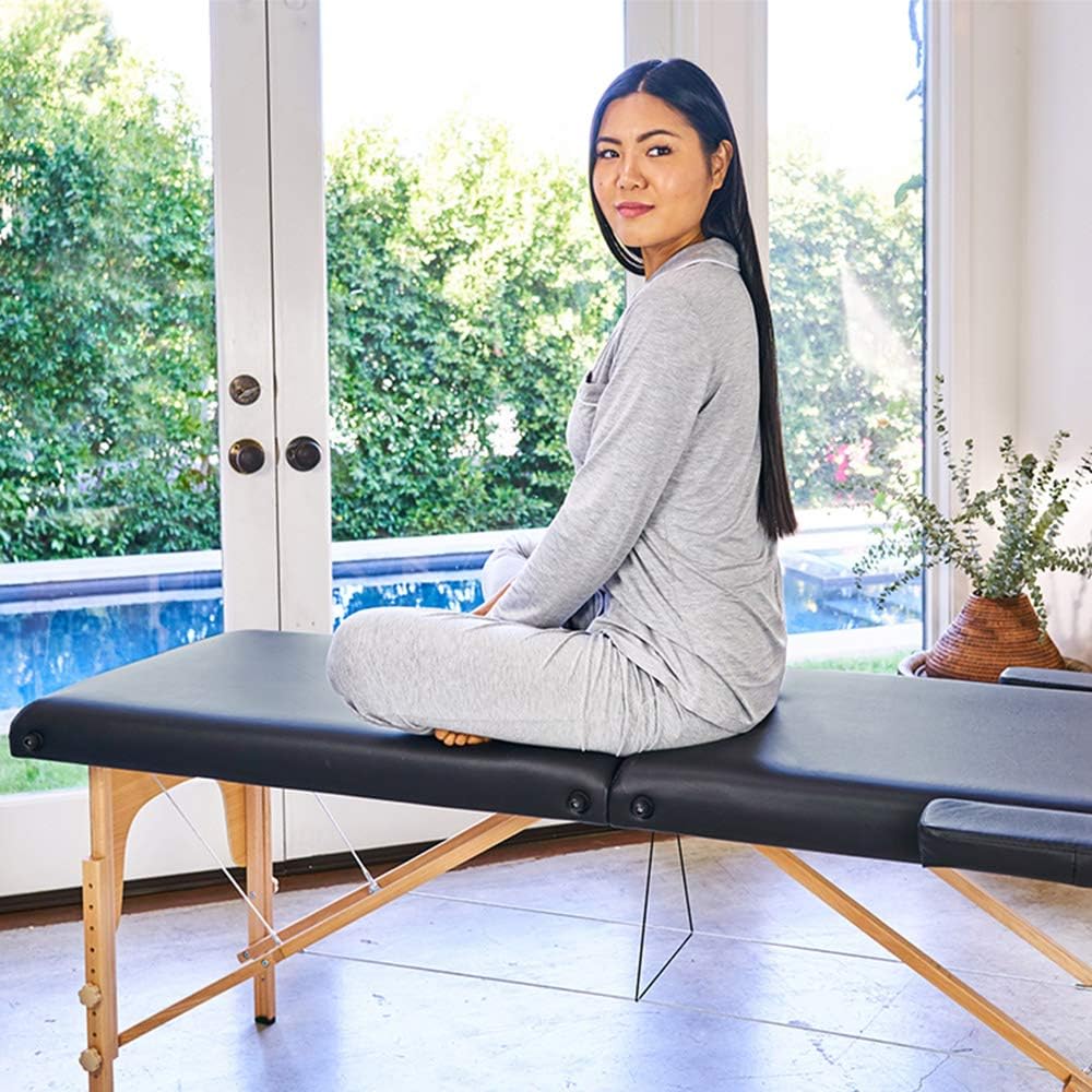 Premium Portable 24 Inch Wide Massage Table - Height Adjustable, Lightweight, and Easy to Set Up for Spa and Tattoo Professionals