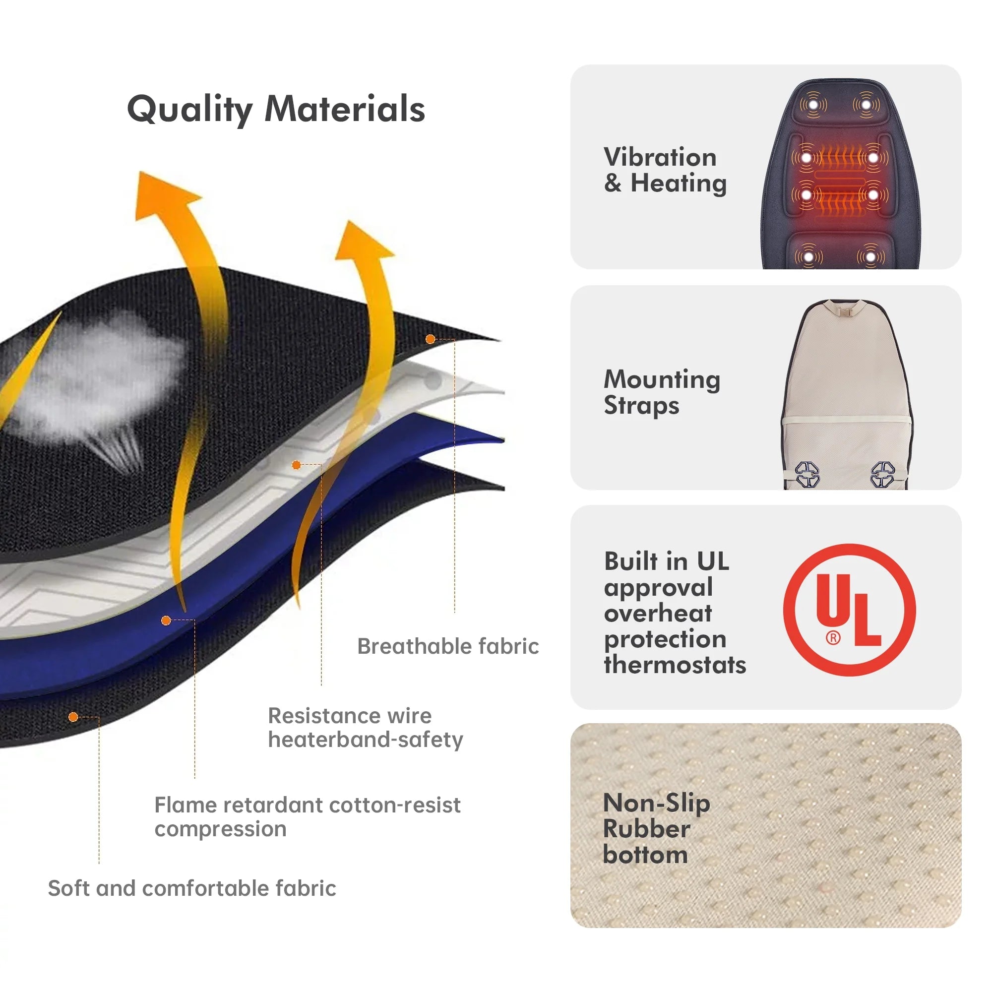 Revitalize Your Body with the Ultimate Massage Seat Cushion - 10 Vibration Motors for Back Pain Relief and Soothing Heat Therapy