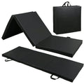 Versatile 6' x 2' Tri-Fold Gym Mat for Aerobics & Wrestling - Durable Black Design with 2" Thickness