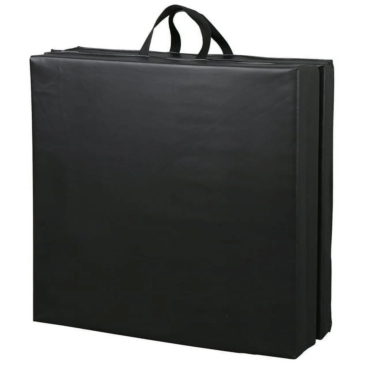 Versatile 6' x 2' Tri-Fold Gym Mat for Aerobics & Wrestling - Durable Black Design with 2" Thickness