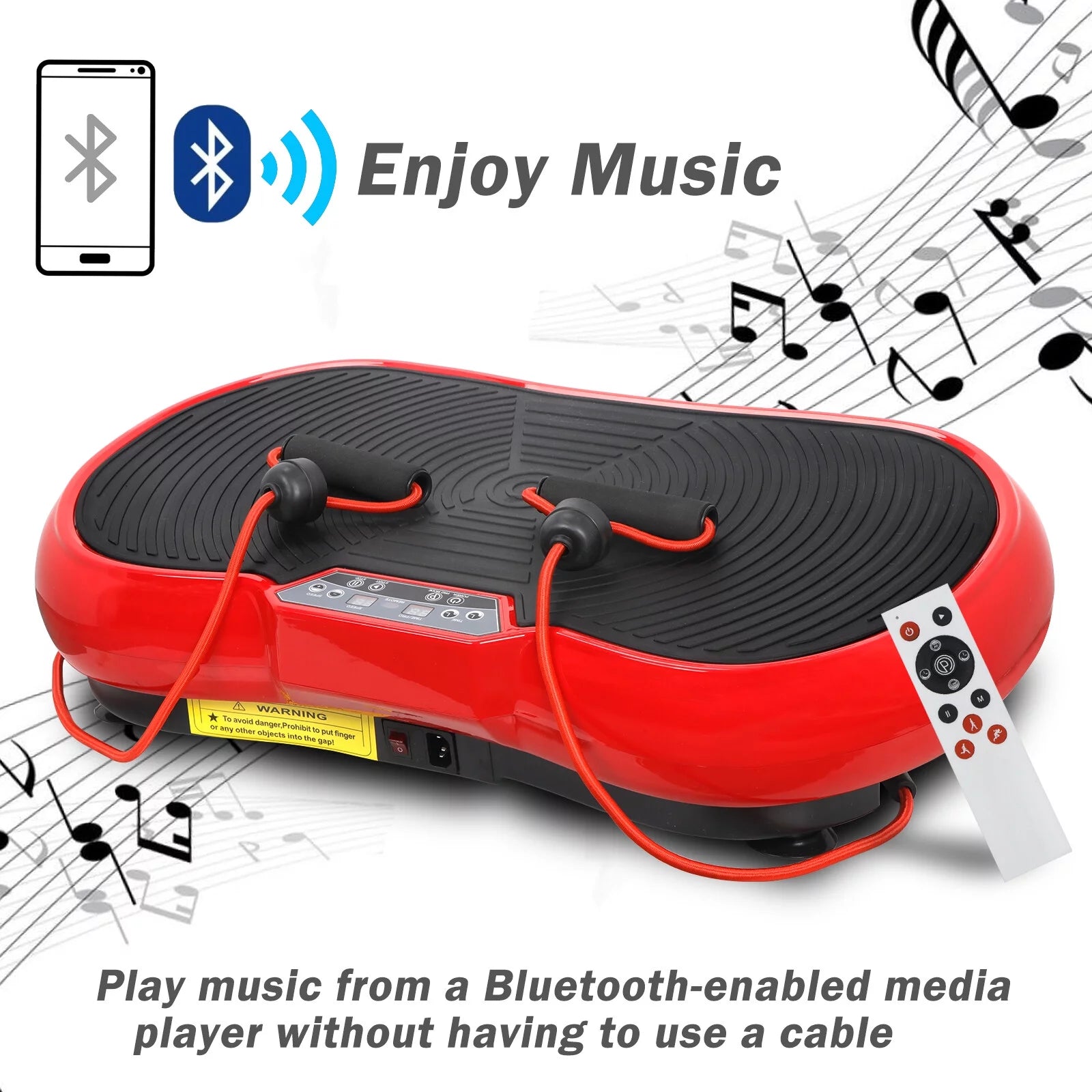 Transform Your Fitness Journey with the Red Vibration Plate Exercise Machine - Full Body Workout Platform with Bluetooth!