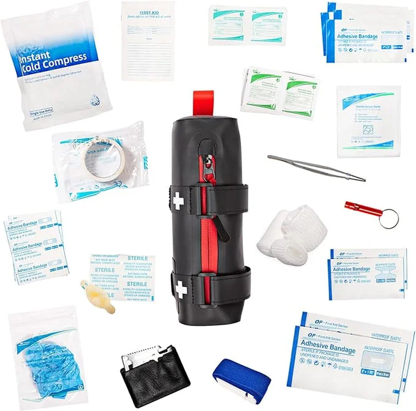 Ultimate 50-Piece Waterproof Bike First Aid Kit - Essential Emergency Survival Gear for Cyclists
