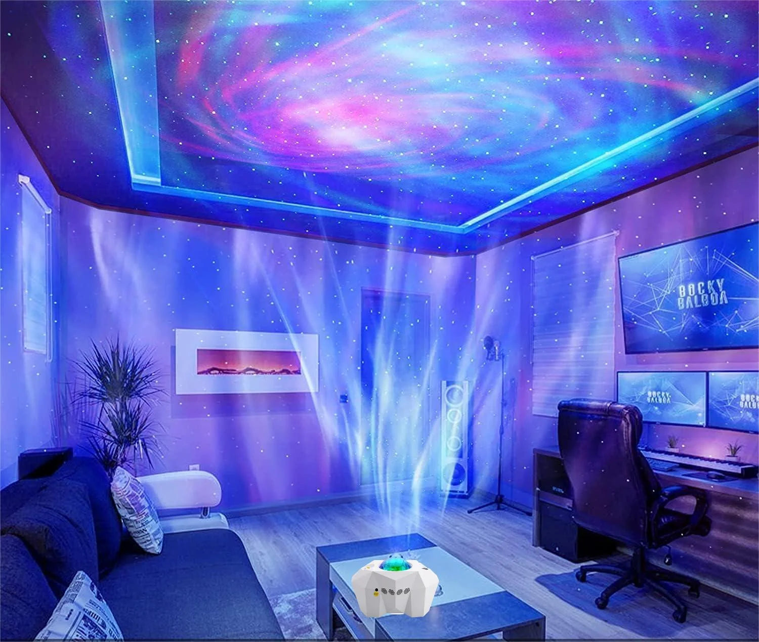 Transform Your Space with the Star Projector: Bluetooth Speaker & Remote Control for Stunning Northern Lights and Starry Skies