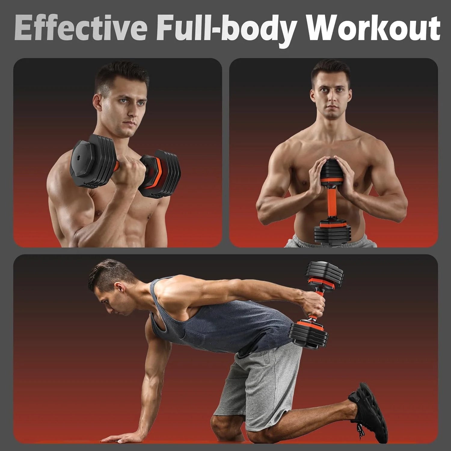 Revolutionize Your Workouts with the UPGO 50LB Adjustable Dumbbell Set – 5 Weights in 1 for Ultimate Versatility and Muscle Building!