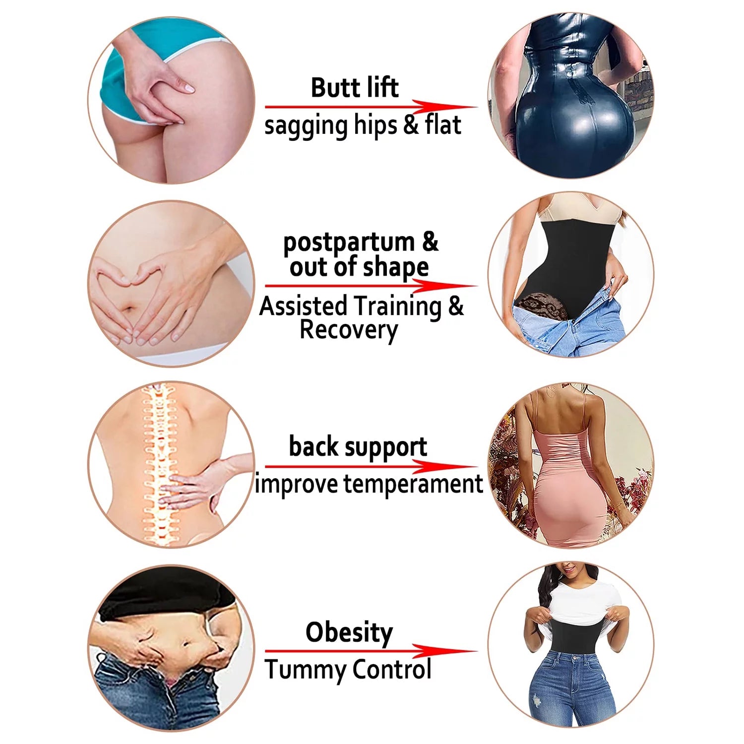 Transform Your Silhouette with Our Butt Lifting Shapewear for Women - Ultimate Tummy Control and Back Support for a Flawless Figure