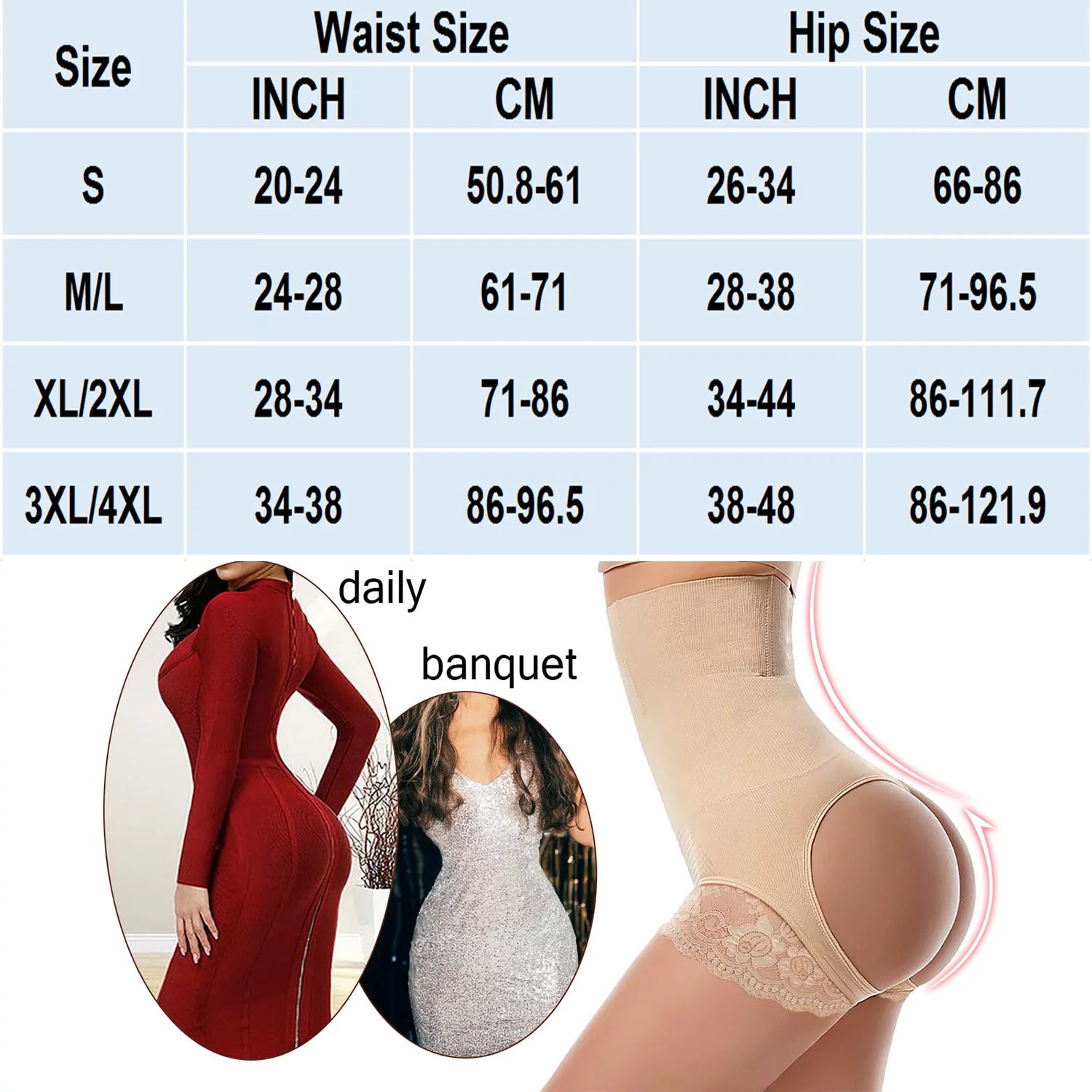 Transform Your Silhouette with Our Butt Lifting Shapewear for Women - Ultimate Tummy Control and Back Support for a Flawless Figure