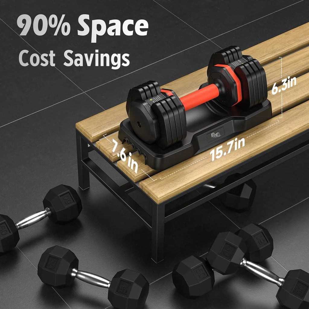 Revolutionize Your Workouts with the UPGO 50LB Adjustable Dumbbell Set – 5 Weights in 1 for Ultimate Versatility and Muscle Building!